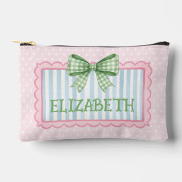 Pink and Blue Frame Green Gingham Bow Etui