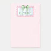 Pink and Blue Frame With Green Gingham Bow Post-it® Notes (Voorkant)