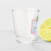 Pink and Blue Frame With Green Gingham Bow Shot Glas (Links)