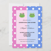 Pink and Blue Frog Gender Reveal Baby shower Kaart (Voorkant)