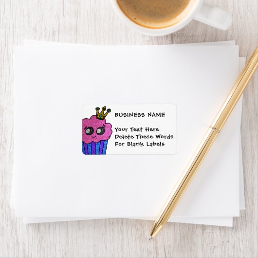 Pink and Blue Gender Reveal Cupcake Business Label (Insitu)