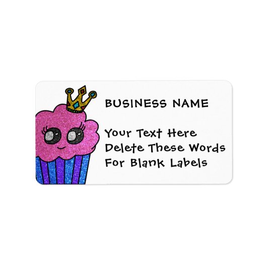 Pink and Blue Gender Reveal Cupcake Business Label (Voorkant)