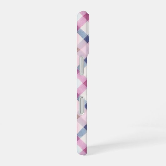 Pink and Blue Gingham Check Phone Case iPhone 16 Hoesje (Rechterkant)