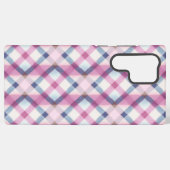 Pink and Blue Gingham Check Phone Case Samsung Galaxy Hoesje (Achterkant horizontaal)