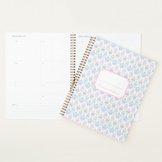 Pink and Blue Grandmillennial Planner (Display)