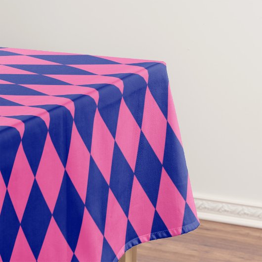 Pink and Blue Harlequin Checkered Design  Tafelkleed