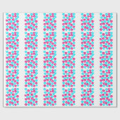Pink and Blue Heart Cups Pattern Cadeaupapier (Vlak)