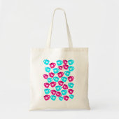 Pink and Blue Heart Cups Pattern Tote Bag (Voorkant)