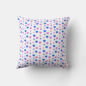 Pink and Blue Hearts and Polka Dots Pattern Kussen (Achterkant)