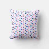 Pink and Blue Hearts and Polka Dots Pattern Kussen (Voorkant)