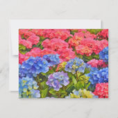 Pink and Blue Hydrangea Flowers Note Card Set Notitiekaartje (Voorkant)