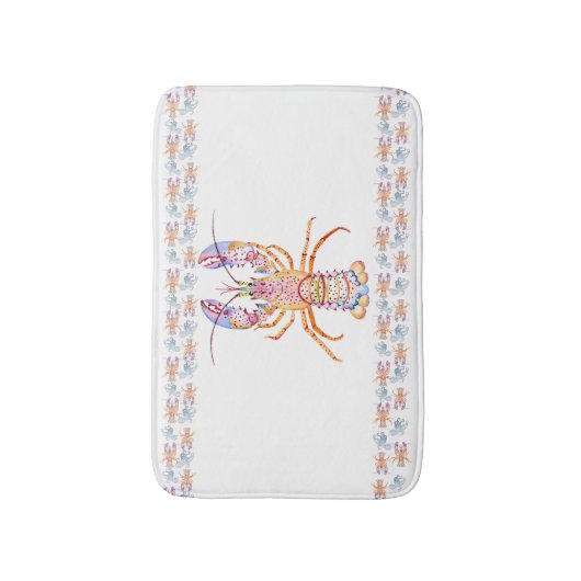Pink and Blue Lobster Badmat (Voorkant Verticaal)