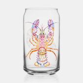 Pink and Blue Lobster Blikvorm Glas (Voorkant)