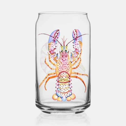 Pink and Blue Lobster Blikvorm Glas (Voorkant)