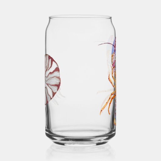 Pink and Blue Lobster Blikvorm Glas (Rechts)