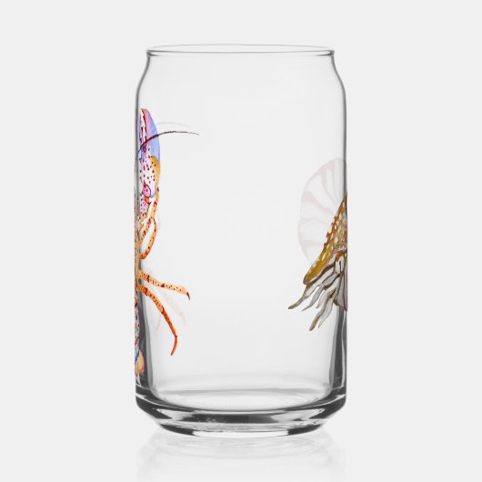 Pink and Blue Lobster Blikvorm Glas (Links)