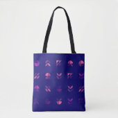 Pink and Blue Neon Stars Tote Bag (Voorkant)