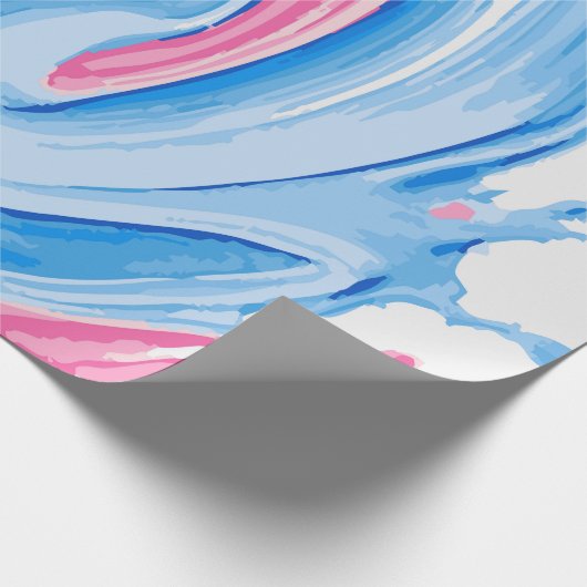 Pink and Blue Paint Splash Pattern on White – Fun Cadeaupapier (Hoek)