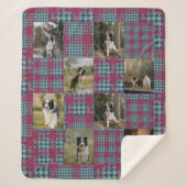 Pink and Blue Teal Plaid 8 Photo Collage Sherpa Deken (Voorkant)