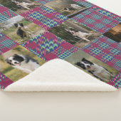 Pink and Blue Teal Plaid 8 Photo Collage Sherpa Deken (3/4)