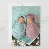 Pink and Blue Twin Teddy Bears on Swing with Photo Kaart (Achterkant)