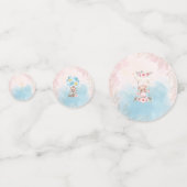 Pink and Blue Twin Teddy Bears Table Confetti (Achterkanten)