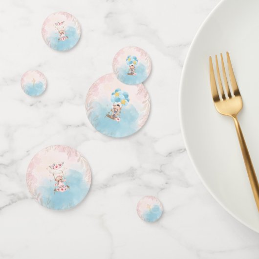 Pink and Blue Twin Teddy Bears Table Confetti (Groep)