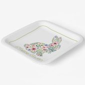 Pink and Blue Wildflower Easter Rabbit Papieren Bordje (Gebogen)