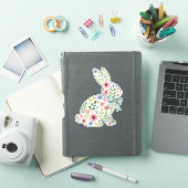 Pink and Blue Wildflower Easter Rabbit Sticker (iPad Cover)