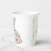 Pink and Blue Wildflower Easter Rabbits Papieren Bekers (Rechts)