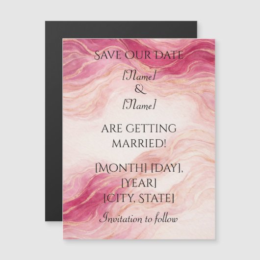 Pink and Blush Magnetic Card (Voorkant / Achterkant)