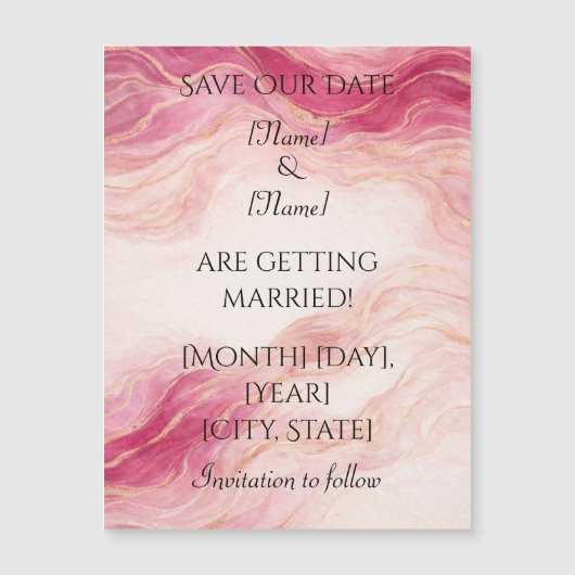 Pink and Blush Magnetic Card (Voorkant)
