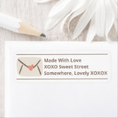 Pink and Brown Casual Envelope Doodle Etiket (Insitu)