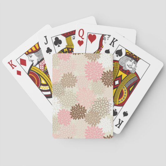 Pink And Brown Mum Pattern Speelkaarten (Achterkant)