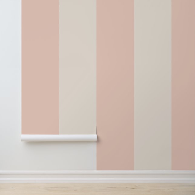 Pink and Cream Bold Stripe Behang (Applicatie)
