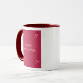Pink and Cream Illustrated Bow Merry Christmas Mug Mok (Voorkant links)