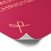 Pink and Cream Illustrated Bow Merry Christmas Poster (Hoek)