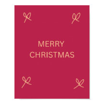 Pink and Cream Illustrated Bow Merry Christmas