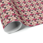 Pink and Cream Marble Poinsettia Pattern Holiday Cadeaupapier (Rol Hoek)