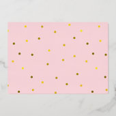 Pink and Faux Gold Foil Elephant Birthday Party in Folie Uitnodiging (Achterkant)