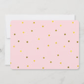 Pink and Faux Gold Foil Elephant Birthday Party Kaart (Achterkant)