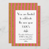 Pink and Gold 1920s Gatsby New Year Party Kaart (Voorkant / Achterkant)
