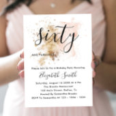 Pink And Gold 60th Birthday Invitations Kaart