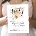 Pink And Gold 60th Birthday Invitations Kaart<br><div class="desc">This 60th Birthday Invitation features a pink and gold watercolor splash and a modern chic font combination. With its girly vibes, it is perfect voor moderne chic woman. Do you need it for a different? Geen probleem, it can be personalized by clicking the "PERALIZE" button and you can even change...</div>
