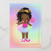 Pink and Gold African American Snoep Tutu Birthday