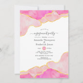Pink and Gold Agate Engagement Party Kaart (Voorkant)