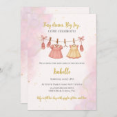 Pink and Gold Baby Shower Invitation (Voorkant / Achterkant)
