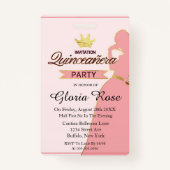Pink and Gold Crown Quinceanera Party Badge (Voorkant)