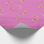 Pink and Gold Elegance Christmas Cadeaupapier (Hoek)