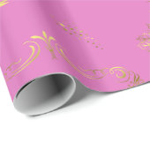 Pink and Gold Elegance Christmas Cadeaupapier (Rol Hoek)